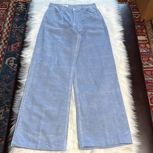 Zara Light Blue Wide Leg Trouser Pant